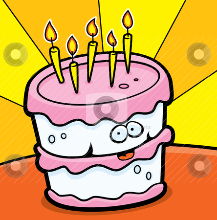 Doggie Birthday Cake on Birthday Cake Stock Vector Clipart  A Happy Cartoon Birthday Cake With