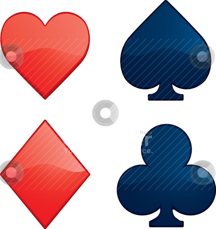 Playing+Card+Suit+Templates Card Suits stock vector clipart, The four playing card suits of hearts ...