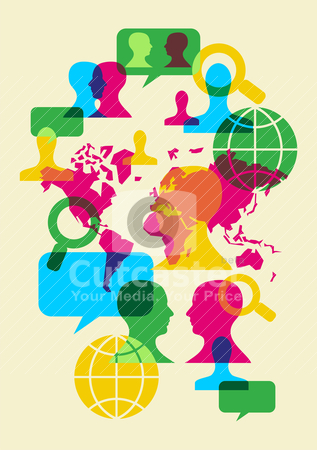 Social network communication symbols Social network communication symbols stock vector clipart, Multicolored transparency social web communication signs. Vector file available. by Cienpies Design