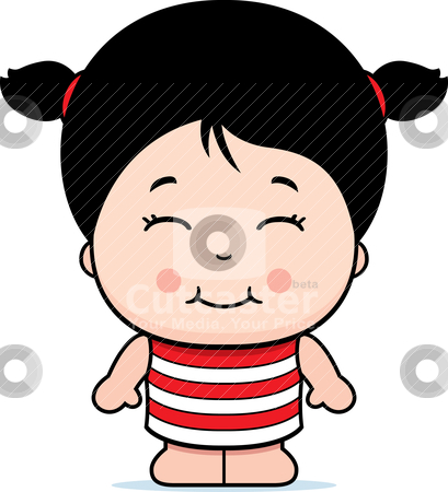 To use this stock image in your creative project, please select the size you need over to the right and click the "Add to Cart" button.
Your downloaded image will come with the Cutcaster watermark removed so don’t worry about the watermark you see on this page. Girl Smiling stock vector clipart, A happy cartoon girl standing and smiling. by cthoman