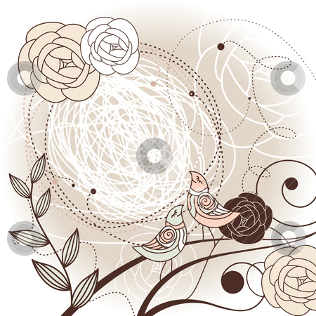To use this stock image in your creative project, please select the size you need over to the right and click the "Add to Cart" button.
Your downloaded image will come with the Cutcaster watermark removed so don’t worry about the watermark you see on this page. Cute floral background stock vector clipart, abstract cute floral background with birds vector illustration by SelenaMay