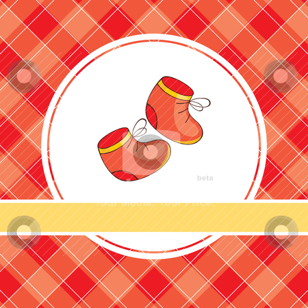 Illustration with red shoes Illustration with red shoes stock vector clipart, abstract baby vector illustration with red shoes by SelenaMay