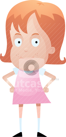 Girl Smiling Girl Smiling stock vector clipart, A happy cartoon girl standing and smiling. by cthoman