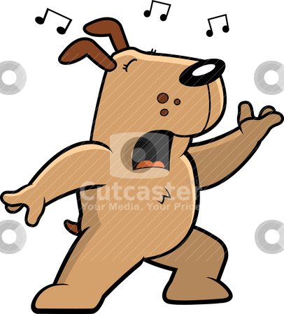 To use this stock image in your creative project, please select the size you need over to the right and click the "Add to Cart" button.
Your downloaded image will come with the Cutcaster watermark removed so don’t worry about the watermark you see on this page. Dog Singing stock vector clipart, A cartoon dog standing and singing a song. by cthoman