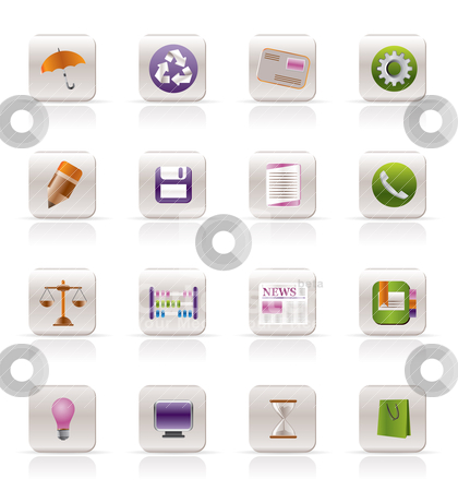 To use this stock image in your creative project, please select the size you need over to the right and click the "Add to Cart" button.
Your downloaded image will come with the Cutcaster watermark removed so don’t worry about the watermark you see on this page. Business and Office internet Icons stock vector clipart, Business and Office internet Icons - Vector icon Set by Stoyan Haytov
