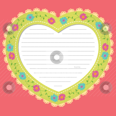 Vintage heart card Vintage heart card stock vector clipart, vintage heart card by mhatzapa