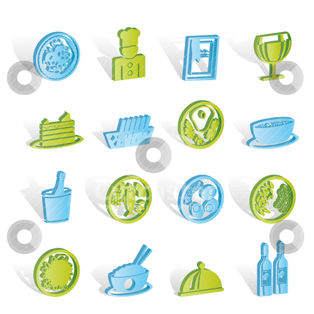Restaurant, food and drink icons Restaurant, food and drink icons stock vector clipart, Restaurant, food and drink icons - vector icon set by Stoyan Haytov