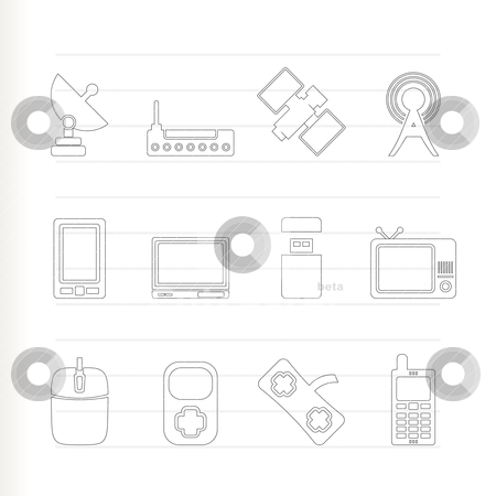 To use this stock image in your creative project, please select the size you need over to the right and click the "Add to Cart" button.
Your downloaded image will come with the Cutcaster watermark removed so don’t worry about the watermark you see on this page. Technology and communications icons stock vector clipart, technology and communications icons - vector icon set by Stoyan Haytov