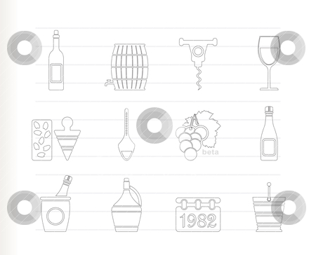 Wine and drink Icons Wine and drink Icons stock vector clipart, Wine and drink Icons - Vector Icon Set by Stoyan Haytov