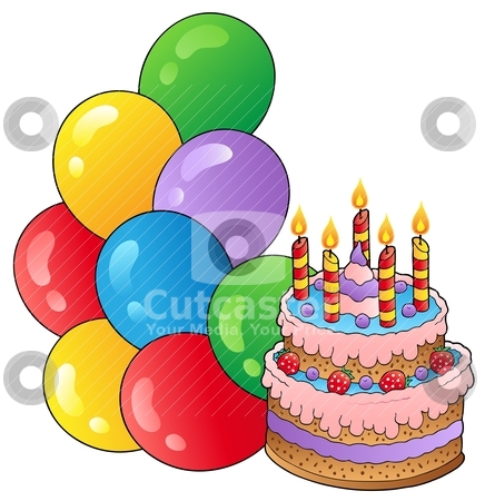 Carnival Birthday Cakes on Birthday Theme With Cake 1 Stock Vector Clipart Birthday Theme With