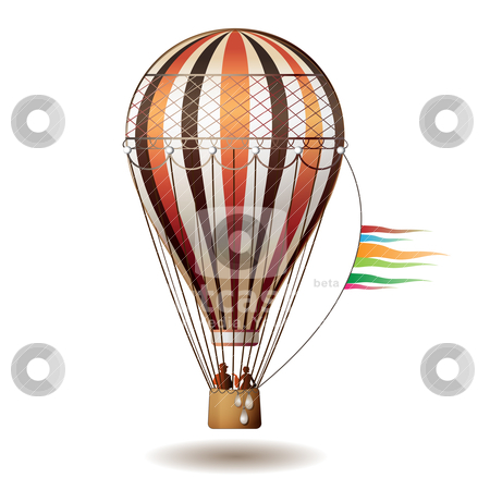 Colorful hot air balloon Colorful hot air balloon stock vector clipart, Colorful hot air balloon with silhouettes isolated on white background by Merlinul