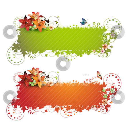 Green and red background Green and red background stock vector clipart, Green and red background with flowers and butterflies isolated on white
by Merlinul