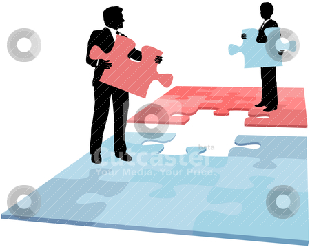 To use this stock image in your creative project, please select the size you need over to the right and click the "Add to Cart" button.
Your downloaded image will come with the Cutcaster watermark removed so don’t worry about the watermark you see on this page. Business people puzzle piece solution collaboration merger stock vector clipart, Business people hold missing puzzle pieces needed for solution to collaboration merger partnership problem by Michael Brown