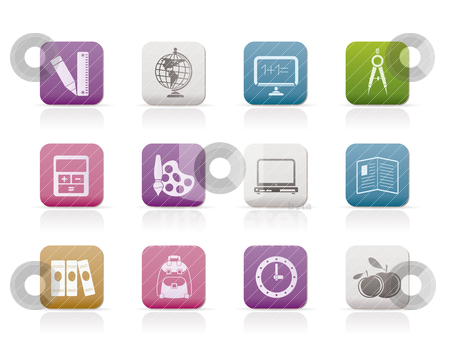 School and education icons School and education icons stock vector clipart, School and education icons - vector icon set by Stoyan Haytov