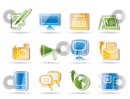 To use this stock image in your creative project, please select the size you need over to the right and click the "Add to Cart" button.
Your downloaded image will come with the Cutcaster watermark removed so don’t worry about the watermark you see on this page. Communication channels and Social Media icons stock vector clipart, Communication channels and Social Media icons - vector icon set by Stoyan Haytov