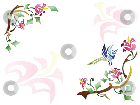Abstract floral background Abstract floral background stock vector clipart, Floral frame with natural pattern by Yulia Zhukova