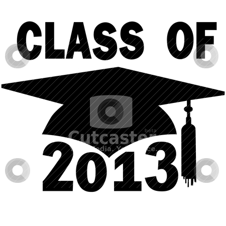 Class of 2013 College High School Graduation Cap stock vector clipart 