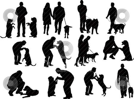 To use this stock image in your creative project, please select the size you need over to the right and click the "Add to Cart" button.
Your downloaded image will come with the Cutcaster watermark removed so don’t worry about the watermark you see on this page. People silhouettes with dog stock vector clipart, people silhouettes with dog by Leonid Dorfman