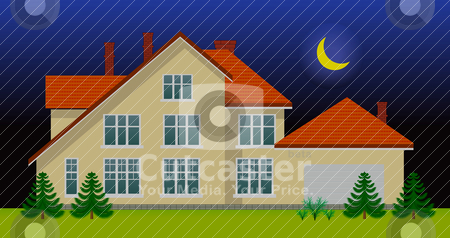 New family house in the night New family house in the night stock vector clipart, New family house in the night. See day version in my portfolio by sermax55