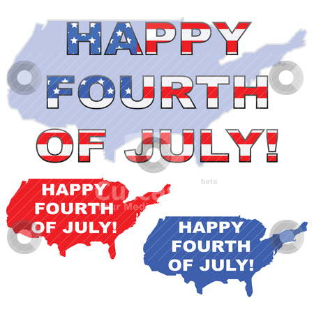 To use this stock image in your creative project, please select the size you need over to the right and click the "Add to Cart" button.
Your downloaded image will come with the Cutcaster watermark removed so don’t worry about the watermark you see on this page. Happy 4th of July stock vector clipart, Concept illustration showing the map of the United States with the words "Happy 4th of July" over it by Bruno Marsiaj