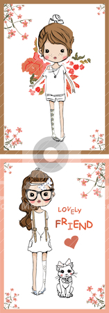 To use this stock image in your creative project, please select the size you need over to the right and click the "Add to Cart" button.
Your downloaded image will come with the Cutcaster watermark removed so don’t worry about the watermark you see on this page. Cute kids vintage flower children stock vector clipart, illustration sketch drawing pencil by studiodrawing