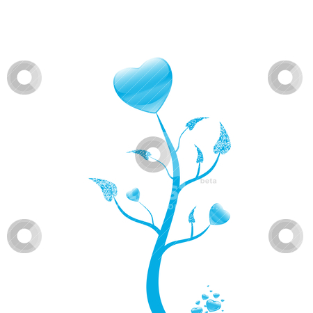 Lovely tree Lovely tree stock vector clipart, Lovely tree with hearts on white background by Ingvar Bjork