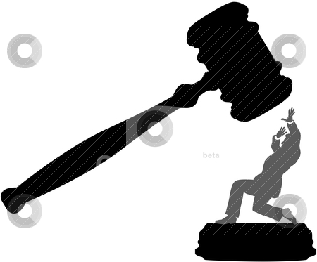 To use this stock image in your creative project, please select the size you need over to the right and click the "Add to Cart" button.
Your downloaded image will come with the Cutcaster watermark removed so don’t worry about the watermark you see on this page. Business person in danger of court injustice gavel stock vector clipart, Injustice system court gavel hits person needing bail bond by Michael Brown