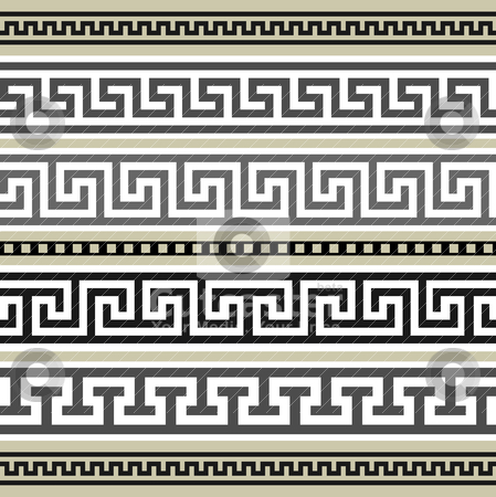 Set of greek geometric borders Set of greek geometric borders stock vector clipart, Collection of antique borders, full scalable vector graphic for easy editing and color change. by Ela Kwasniewski