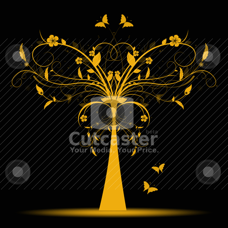 Art tree Art tree stock vector clipart, Beautiful and abstract art tree and butterfly by Ingvar Bjork