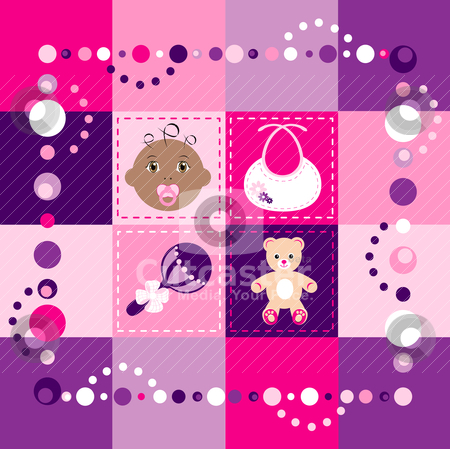 Baby Girl Quilt Baby Girl Quilt stock vector clipart, Vector Illustration of baby girl quilt. Patchwork or sewing, background. by Basheera Hassanali