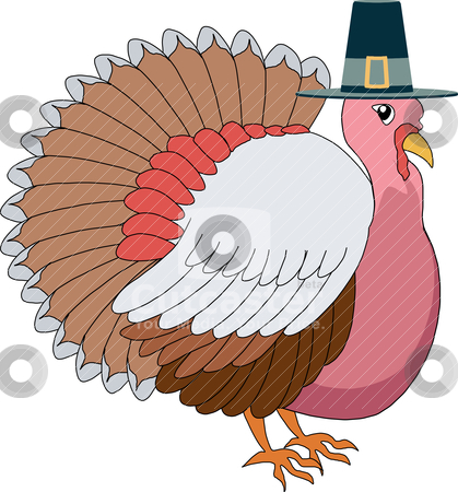 To use this stock image in your creative project, please select the size you need over to the right and click the "Add to Cart" button.
Your downloaded image will come with the Cutcaster watermark removed so don’t worry about the watermark you see on this page. Turkey Pilgrim stock vector clipart, Vector illustration of a Turkey Pilgrim with hat. by Basheera Hassanali