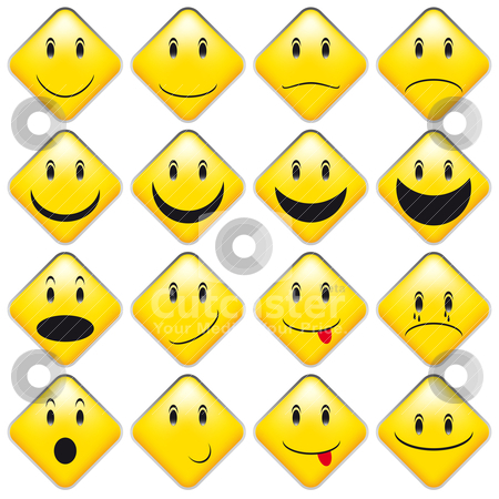 To use this stock image in your creative project, please select the size you need over to the right and click the "Add to Cart" button.
Your downloaded image will come with the Cutcaster watermark removed so don’t worry about the watermark you see on this page. Set of Yellow Smileys stock vector clipart, Set of Emoticons - Collection of Yellow Squared Smileys by JAMDesign