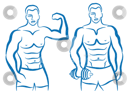 Sporty man, vector Sporty man, vector stock vector clipart, man with sporty body, vector illustration by Beata Kraus