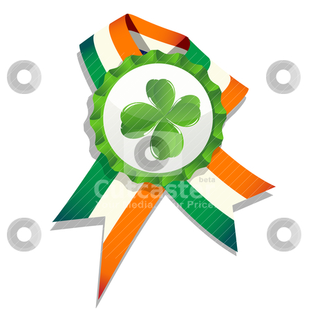 To use this stock image in your creative project, please select the size you need over to the right and click the "Add to Cart" button.
Your downloaded image will come with the Cutcaster watermark removed so don’t worry about the watermark you see on this page. Beer cap with clover leaf and flag stock vector clipart, Beer cap with clover leaf and flag of Ireland. Decorative badge for Saint Patrick's Day. Isolated and grouped objects over white, no mesh or transparencies used. by Richard Laschon