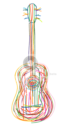 Stylized acoustic guitar Stylized acoustic guitar stock vector clipart, Acoustic guitar over white background by Richard Laschon