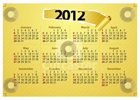 Creative 2012 calender template Creative 2012 calender template stock vector clipart, elegant and colorful creative 2012 new years calendar template by scorpydesign