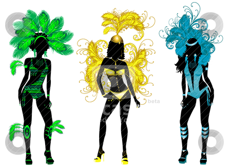 Carnival Silhouettes Carnival Silhouettes stock vector clipart, Vector Illustration for Carnival 3 Silhouettes with different costumes. by Basheera Hassanali