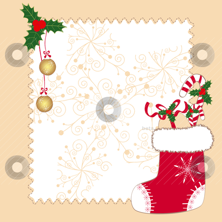 Christmas ornaments greeting card Christmas ornaments greeting card stock vector clipart, Christmas ornaments greeting card by meikis