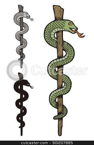 To use this stock image in your creative project, please select the size you need over to the right and click the "Add to Cart" button.
Your downloaded image will come with the Cutcaster watermark removed so don’t worry about the watermark you see on this page. One snake caduceus stock vector clipart, Illustration of three versions of one snake caduceus, colored, silhouette and gray scale. by fractal.gr