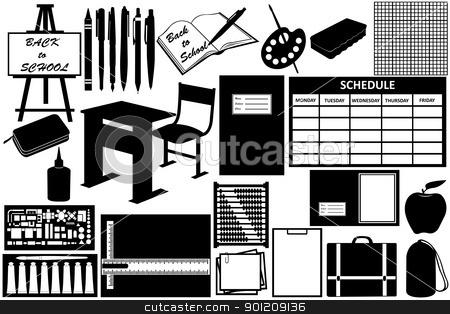 To use this stock image in your creative project, please select the size you need over to the right and click the "Add to Cart" button.
Your downloaded image will come with the Cutcaster watermark removed so don’t worry about the watermark you see on this page. Different objects for school stock vector clipart, Different objects for school isolated on white by Ioana Martalogu