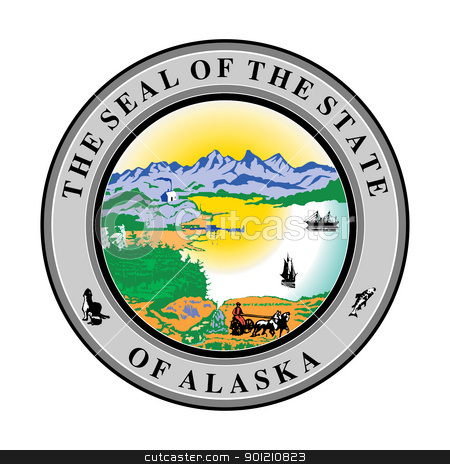 To use this stock image in your creative project, please select the size you need over to the right and click the "Add to Cart" button.
Your downloaded image will come with the Cutcaster watermark removed so don’t worry about the watermark you see on this page. Alaska state seal stock photo, Seal of American state of Alaska; isolated on whiite background. by Martin Crowdy