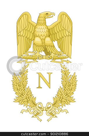 To use this stock image in your creative project, please select the size you need over to the right and click the "Add to Cart" button.
Your downloaded image will come with the Cutcaster watermark removed so don’t worry about the watermark you see on this page. French Napoleonic Standard stock photo, Golden eagle on French Napoleonic standard; isolated on white background. by Martin Crowdy