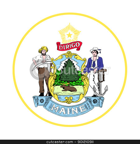 To use this stock image in your creative project, please select the size you need over to the right and click the "Add to Cart" button.
Your downloaded image will come with the Cutcaster watermark removed so don’t worry about the watermark you see on this page. Maine state seal stock photo, Seal of American state of Maine; isolated on whiite background. by Martin Crowdy