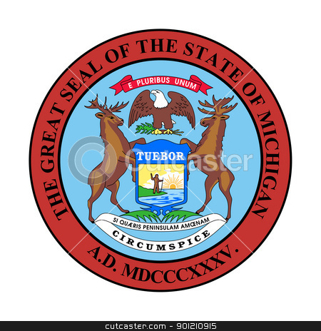 To use this stock image in your creative project, please select the size you need over to the right and click the "Add to Cart" button.
Your downloaded image will come with the Cutcaster watermark removed so don’t worry about the watermark you see on this page. Michigan state seal stock photo, Seal of American state of Michigan; isolated on whiite background. by Martin Crowdy
