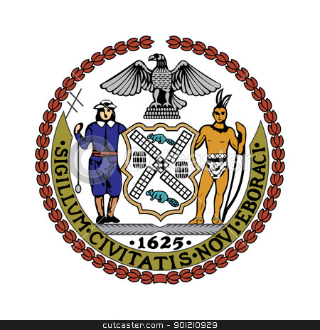 To use this stock image in your creative project, please select the size you need over to the right and click the "Add to Cart" button.
Your downloaded image will come with the Cutcaster watermark removed so don’t worry about the watermark you see on this page. City of New York Seal stock photo, Seal of American city of New York; isolated on whiite background. by Martin Crowdy