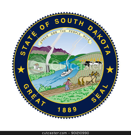 To use this stock image in your creative project, please select the size you need over to the right and click the "Add to Cart" button.
Your downloaded image will come with the Cutcaster watermark removed so don’t worry about the watermark you see on this page. South Dakota state seal stock photo, Seal of American state of South Dakota; isolated on whiite background. by Martin Crowdy
