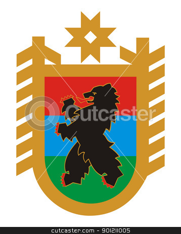 To use this stock image in your creative project, please select the size you need over to the right and click the "Add to Cart" button.
Your downloaded image will come with the Cutcaster watermark removed so don’t worry about the watermark you see on this page. Karelia coat of arms stock photo, Russian federation state of Republic of Karelia coat of arms or seal; isolated on white background. by Martin Crowdy