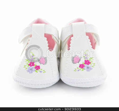 To use this stock image in your creative project, please select the size you need over to the right and click the "Add to Cart" button.
Your downloaded image will come with the Cutcaster watermark removed so don’t worry about the watermark you see on this page. Baby shoes stock photo, Closeup of girl baby shoes isolated on white background by Elena Elisseeva