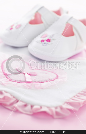 To use this stock image in your creative project, please select the size you need over to the right and click the "Add to Cart" button.
Your downloaded image will come with the Cutcaster watermark removed so don’t worry about the watermark you see on this page. Pink baby girl clothes stock photo, Pink infant girl clothing for baby shower by Elena Elisseeva