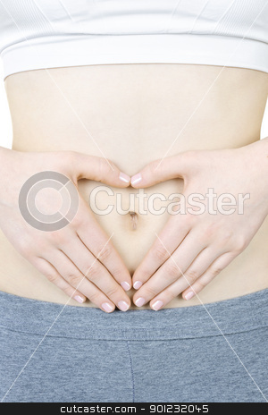 To use this stock image in your creative project, please select the size you need over to the right and click the "Add to Cart" button.
Your downloaded image will come with the Cutcaster watermark removed so don’t worry about the watermark you see on this page. Heart shaped hands on tummy stock photo, Woman showing heart shape with her hands on stomach by Elena Elisseeva